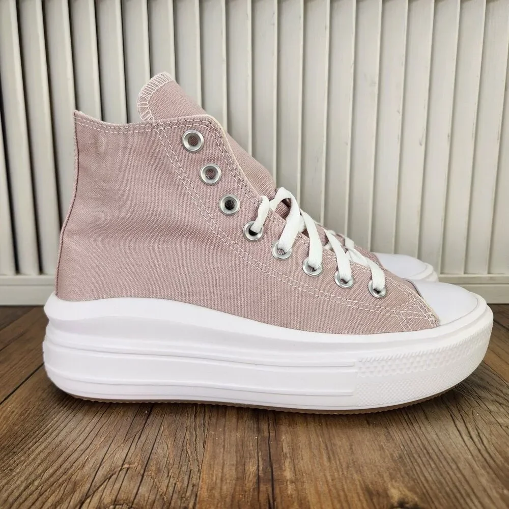 Converse CTAS Move Hi Womens 7 Stone Mauve Purple Canvas Platform Sneakers Shoes - Picture 2 of 11